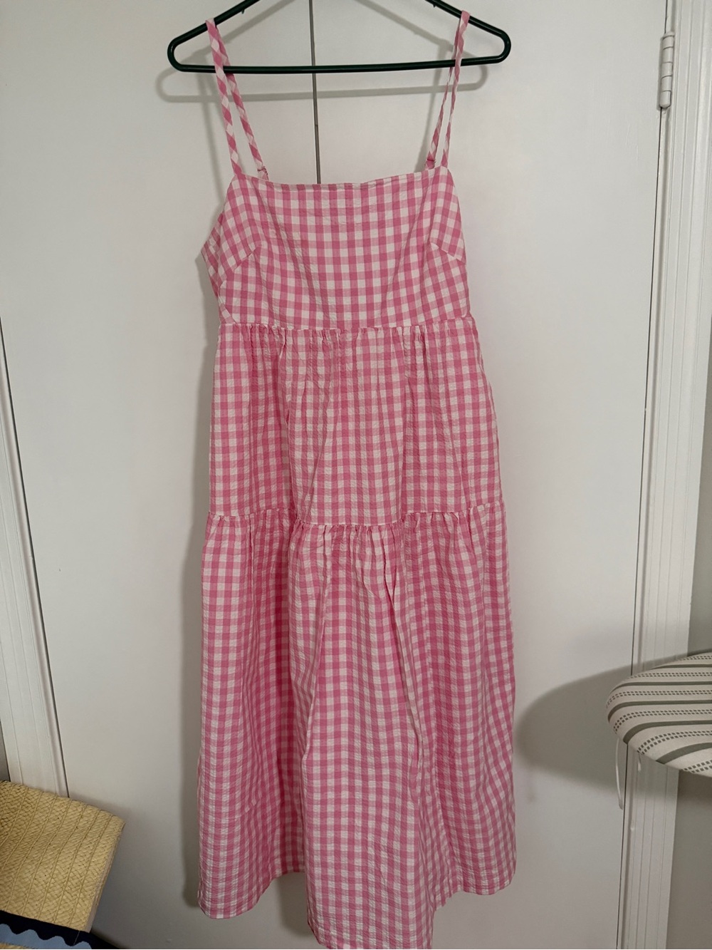 J. Crew Pink Gingham Tiered Sundress - Picture 3 of 3